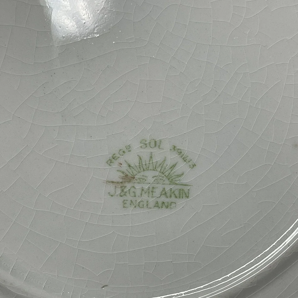 Antique J & G Meakin Dinner Plate Platter‎ England 391413 Crazing
